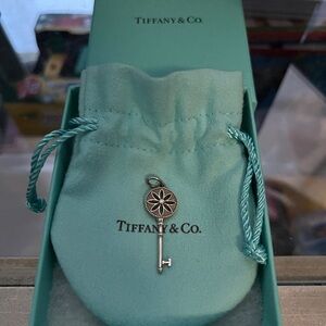 Tiffany & Co. Silver Key Charm with Blue Pouch